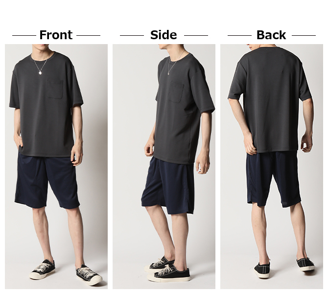 Tシャツ メンズ ラクール ポケット付き クルーネックTシャツ