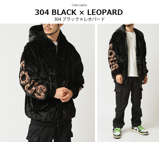 オーバーサイズ ボアブルゾン メンズ バックロゴ アップリケ 裏