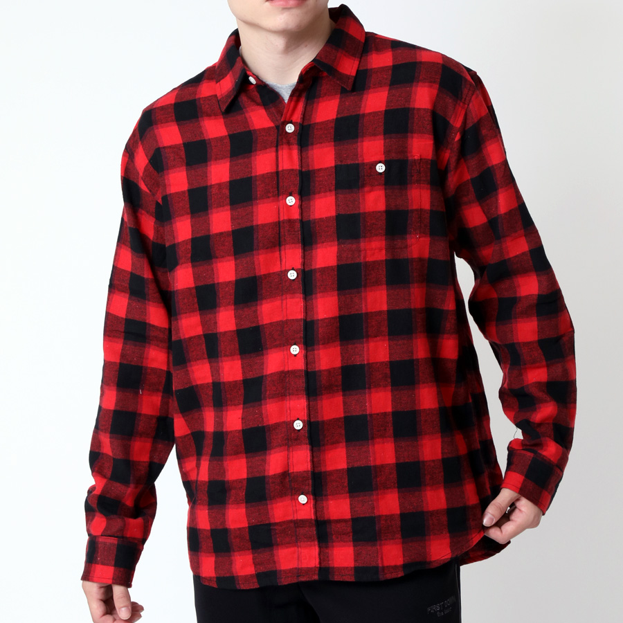 チェックシャツ メンズ ネルシャツ 長袖 フランネル ビエラシャツ