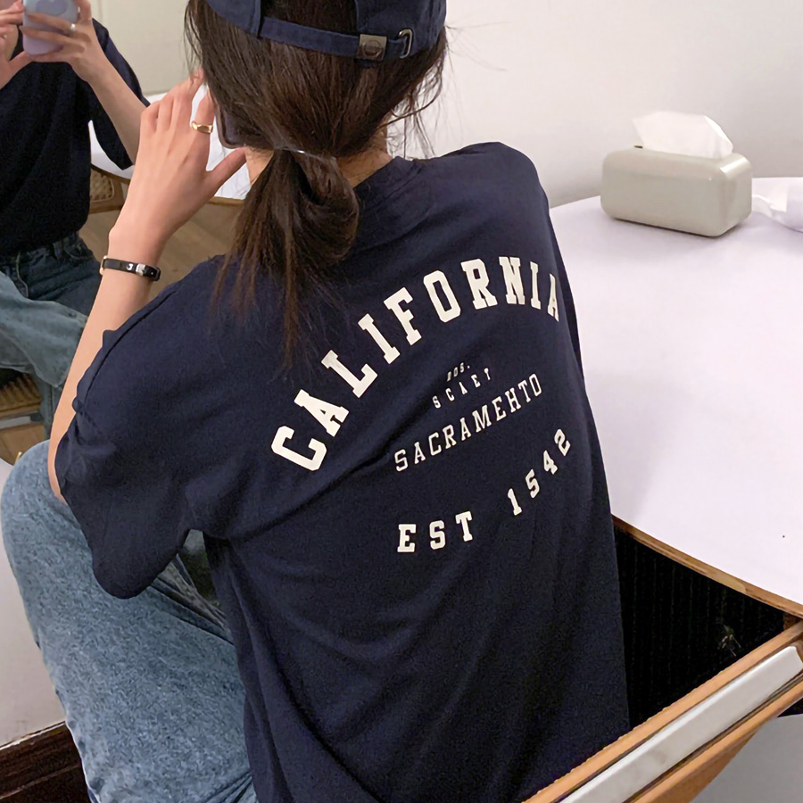オーバーサイズ カリフォルニアロゴ 半袖Tシャツ レディース カットソー｜mensfashion｜03
