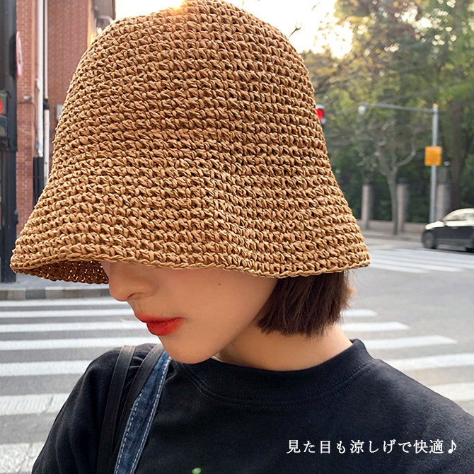 麦わら帽子 チューリップ ストローハット レディース 夏 コンパクト | ブランド登録なし | 05