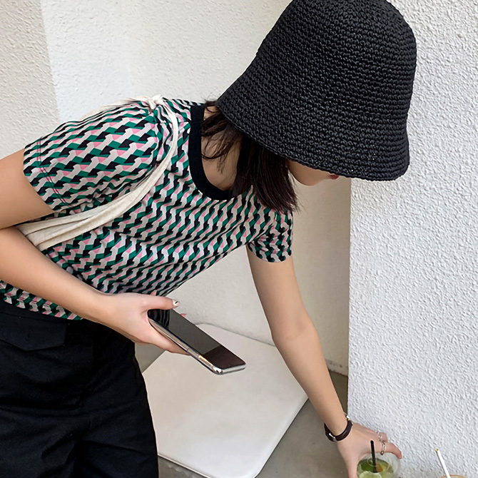 麦わら帽子 チューリップ ストローハット レディース 夏 コンパクト | ブランド登録なし | 06