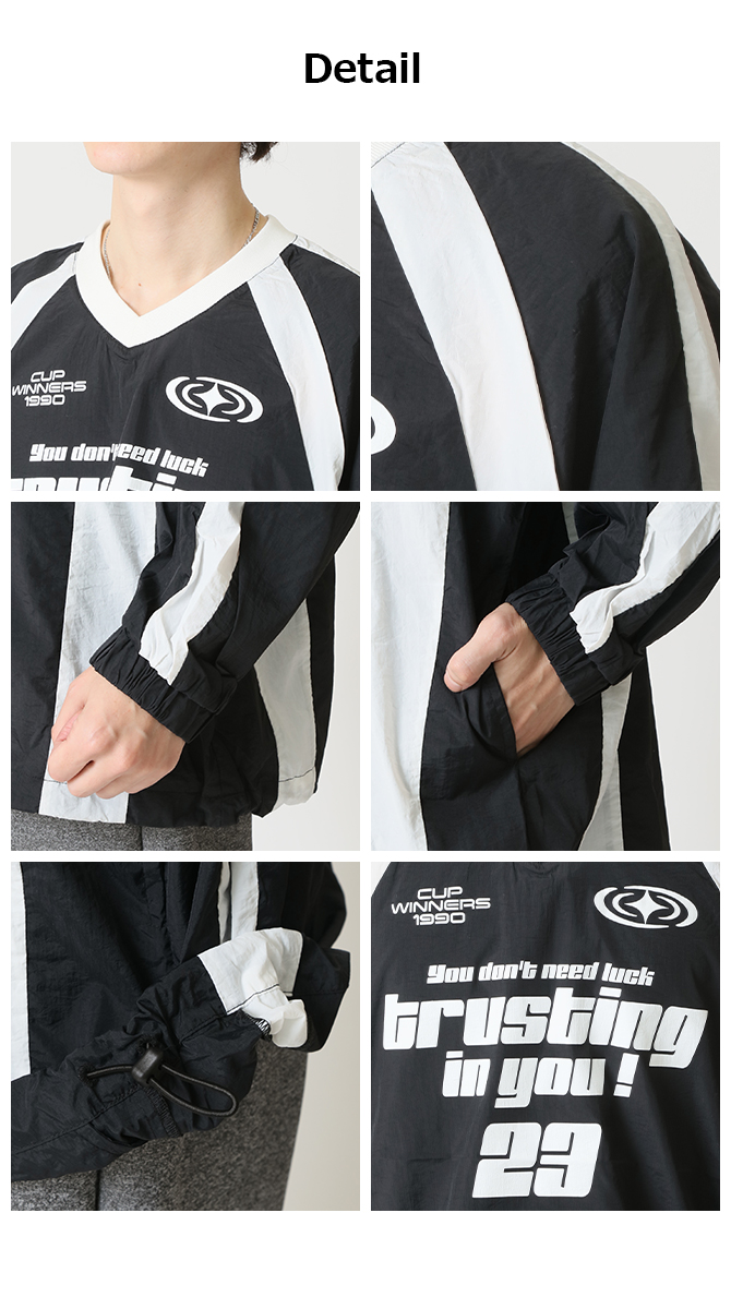 ナイロンプルオーバー メンズ Vネック ジャケット ブルゾン スポーツ