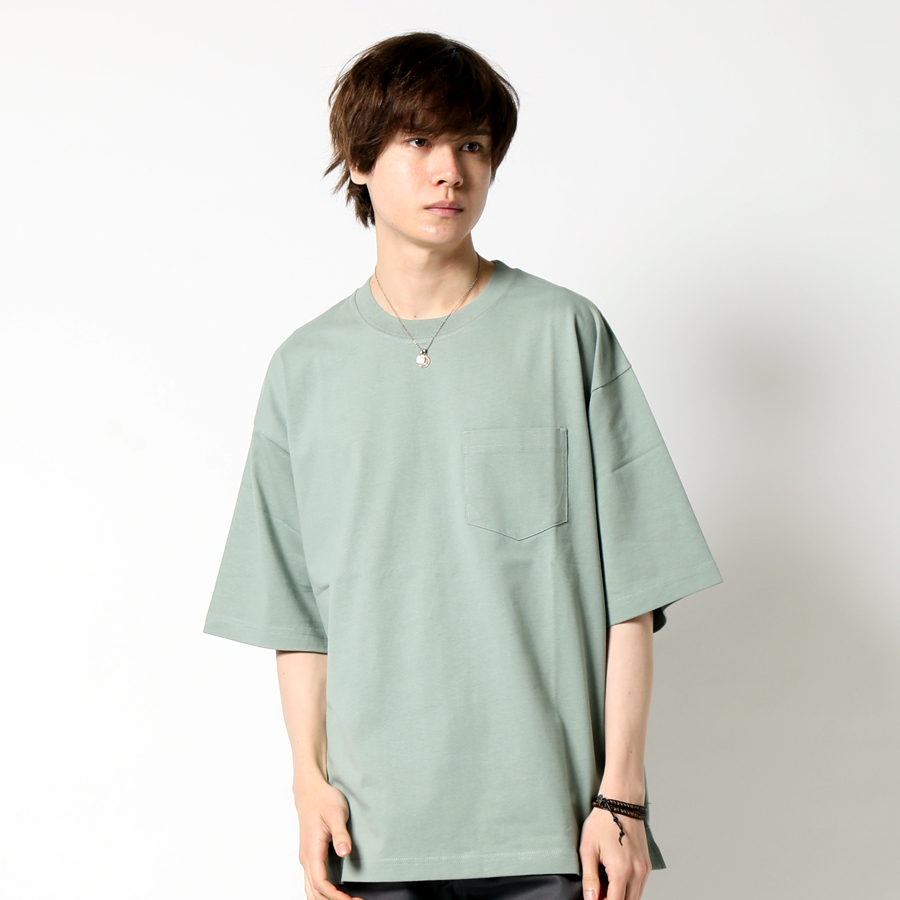 boohoo MAN★オーバーサイズ 半袖 ニッケルバック 綿 Tシャツ DEVICE select オーバーサイズ ポケット刺繍 コットン 半袖 T