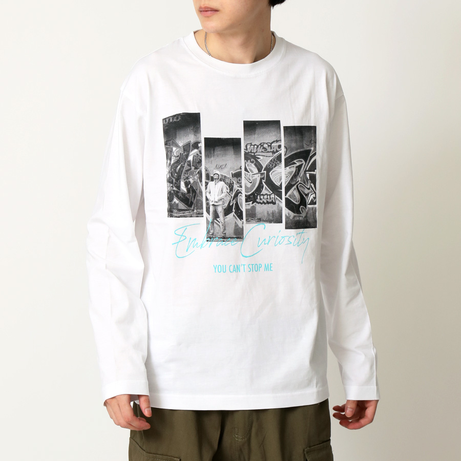ロングTシャツ メンズ フォトプリント ロンT Tシャツ 長袖