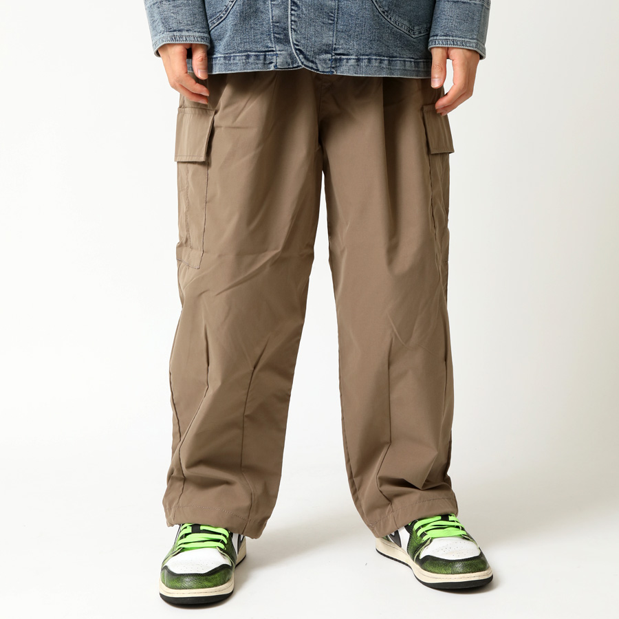 ポリ撥水 バルーンカーゴパンツ メンズ ストレッチ UVカット 裾ドロー