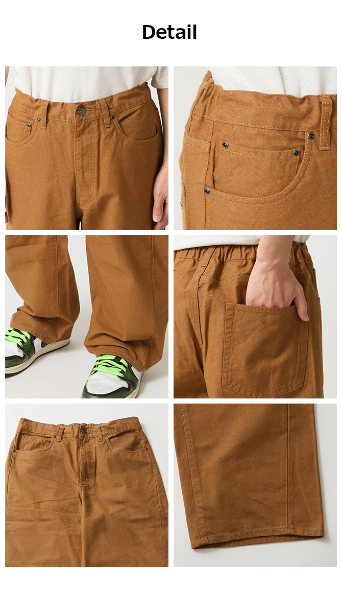 ワイドパンツ メンズ カーブパンツ ダックキャンバス バレルレッグ