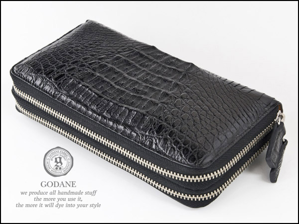 財布 メンズ 長財布 本革 レザー レディース カイマン ワニ革