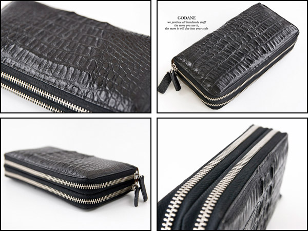 財布 メンズ 長財布 本革 レザー レディース カイマン ワニ革