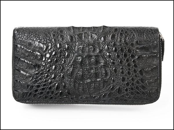●美品●　クロコ　カイマン　センター取り　マット　オーガナイザー　二層　多収納 セカンドバッグ 本革 カイマン クロコダイル ワニ革 マルチ