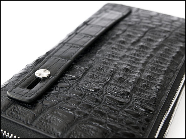 セカンドバッグ 本革 カイマン クロコダイル ワニ革 マルチ
