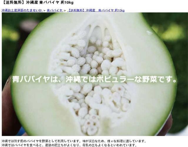 青パパイヤ 約10kg 沖縄県産 : 985 : 沖縄市場たま青果 - 通販 - Yahoo