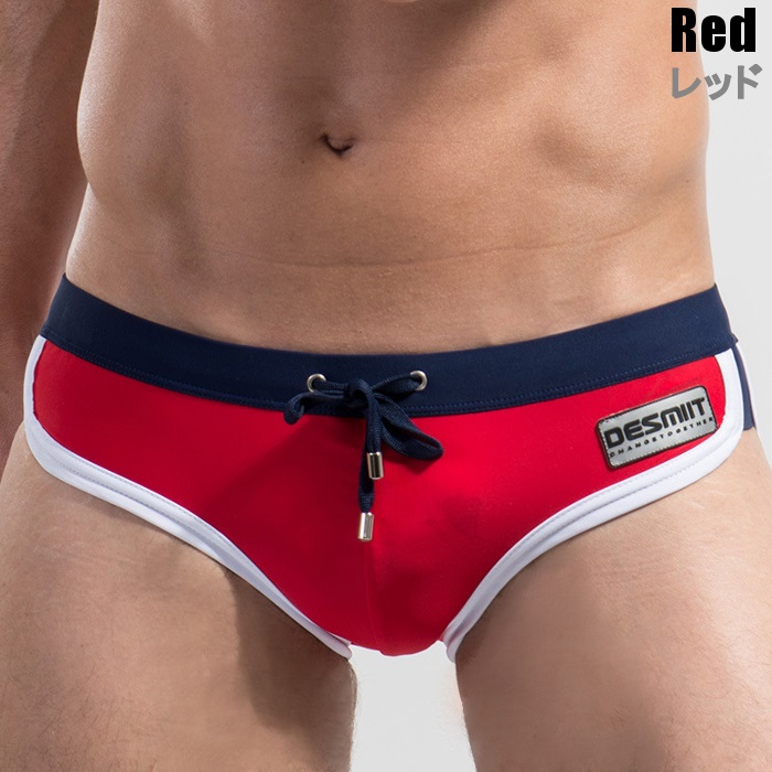 男性水着 メンズスイムウェア 海パン 競パン 競泳パンツ ビキニタイプ ブーメランパンツ ツートンカラー パイピング Desmiit (dedms03) | ブランド登録なし | 05