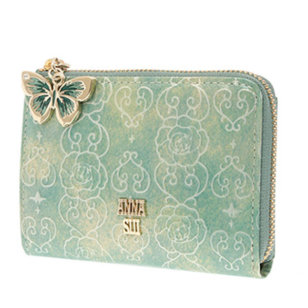 ANNA SUI ターコイズ コインケース　アナスイ　財布　小銭入れ アナスイ ANNA SUI エレノア 口金二つ折り財布 （ターコイズ
