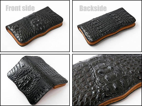 長財布 本革 メンズ レディース レザー カイマン ワニ革 クロコダイル