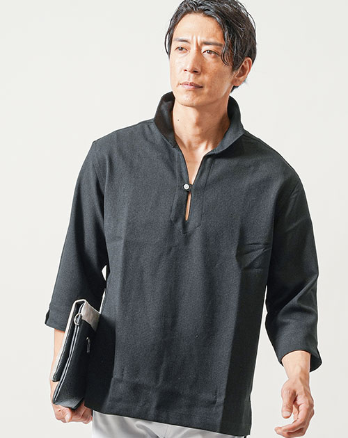 七分袖シャツ メンズ 冷感シャツ 七分丈 7分袖 七部袖 接触冷感