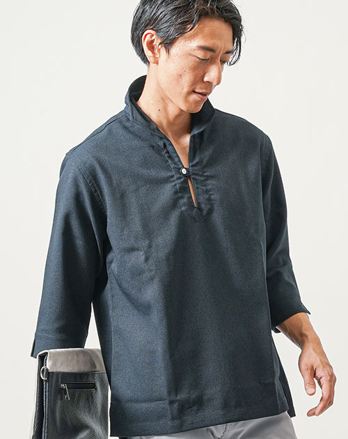 七分袖シャツ メンズ 冷感シャツ 七分丈 7分袖 七部袖 接触冷感