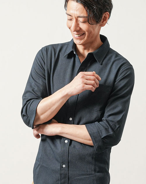 七分袖シャツ メンズ 冷感シャツ 七分丈 7分袖 七部袖 接触冷感