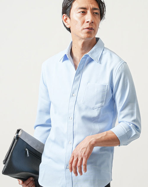 七分袖シャツ メンズ 冷感シャツ 七分丈 7分袖 七部袖 接触冷感