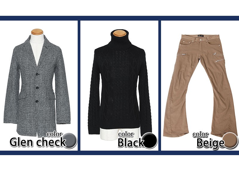 全身コーデ メンズ 40代 50代 冬 秋 服 コーデセット マネキン買い 男性 長袖 ロング コート ジャケット タートルネック セーター メンズファッション