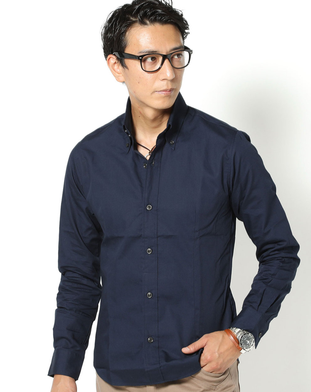 白シャツ メンズ ブロードシャツ 長袖 日本製 カジュアル カラーシャツ