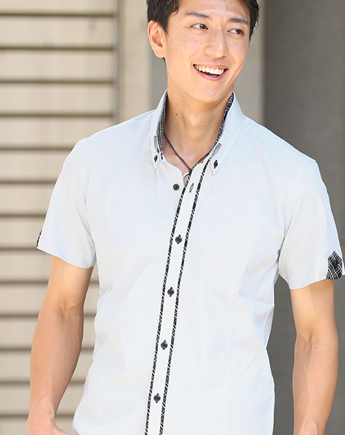 半袖Tシャツ メンズ ローズ装飾デザイン ショルダーパット 2色 半袖Tシャツ ユニセックス ショルダーパッド メタル装飾 2色 (T