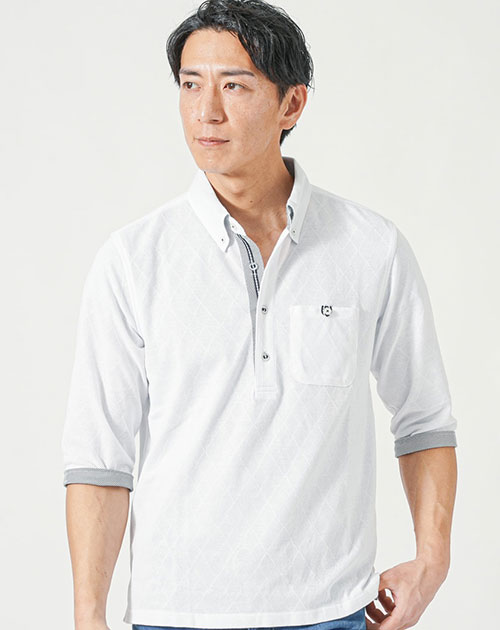 LOLO (ロロ) 比翼ボタンダウン半袖チェック柄シャツ size:S