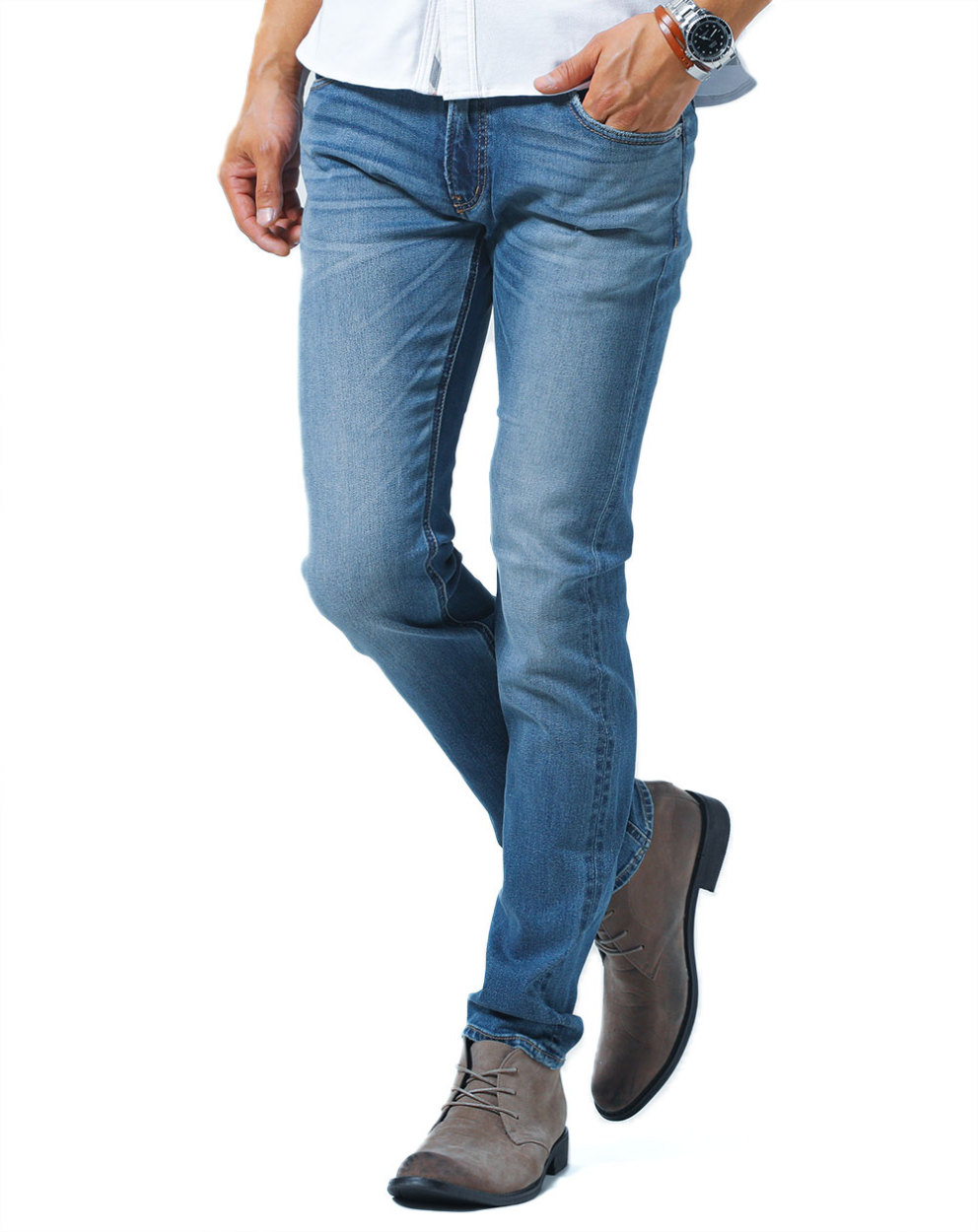 デニム パンツ スキニー スリムフィット テーパード ストレッチ