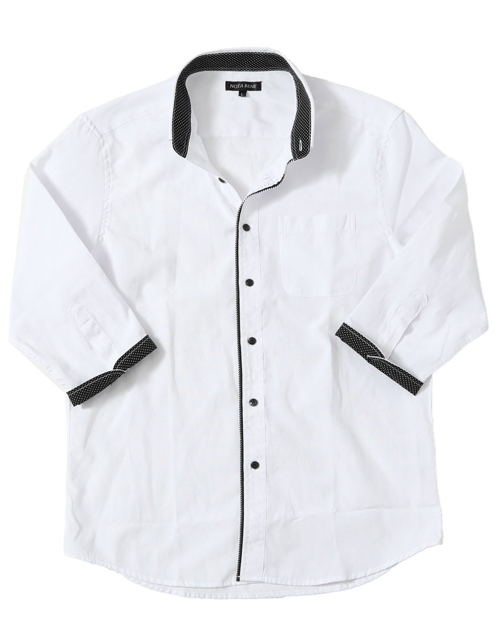 シャツ メンズ トップス メンズ 袖裏ドットデザイン７分袖ボタンダウンシャツ 171 a Menz Style 通販 Yahoo ショッピング