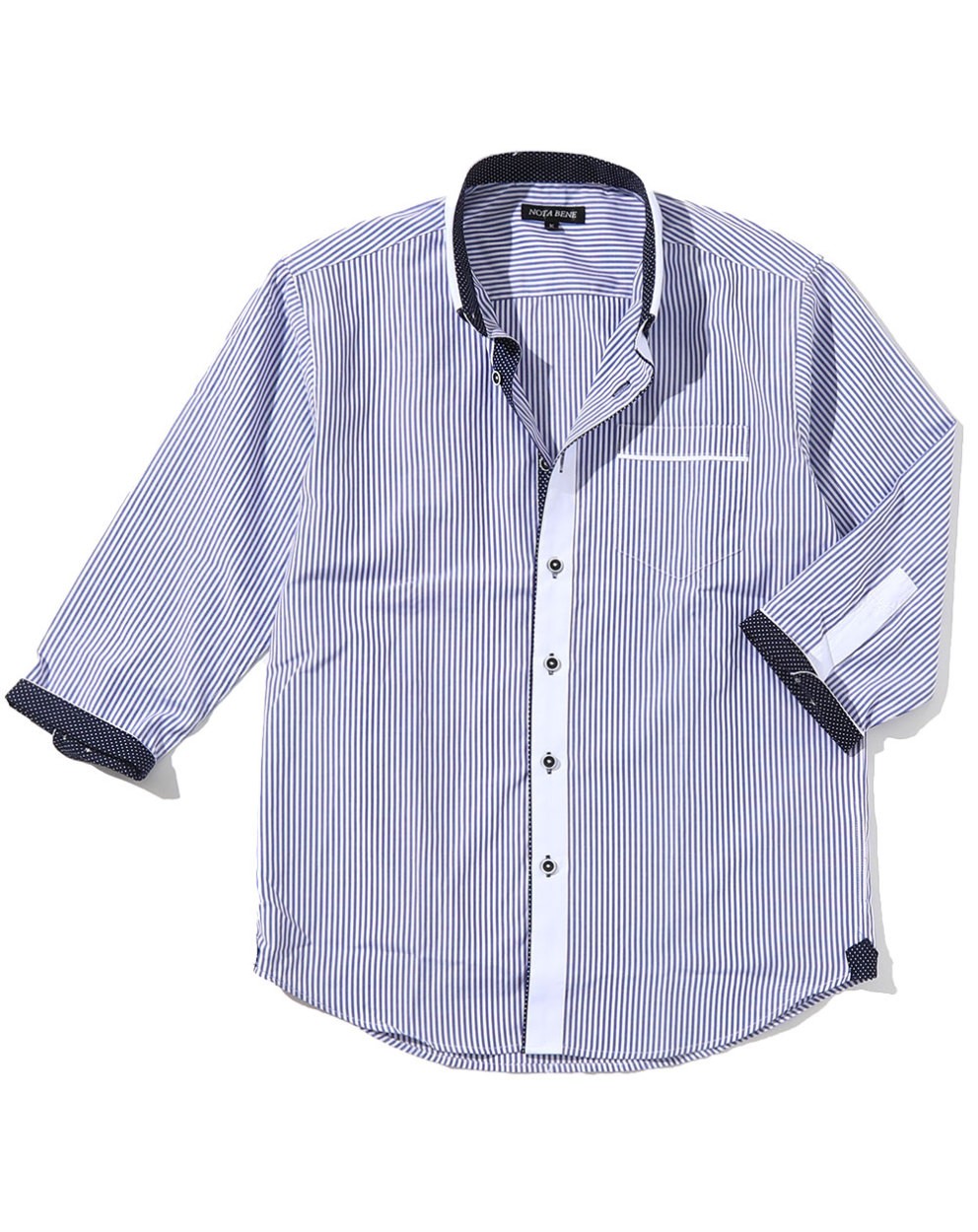 シャツ メンズ ドット ７分袖 ストライプ おしゃれ 30代 40代 50代 メンズスタイル Menz Style 171 Menz Style 通販 Yahoo ショッピング