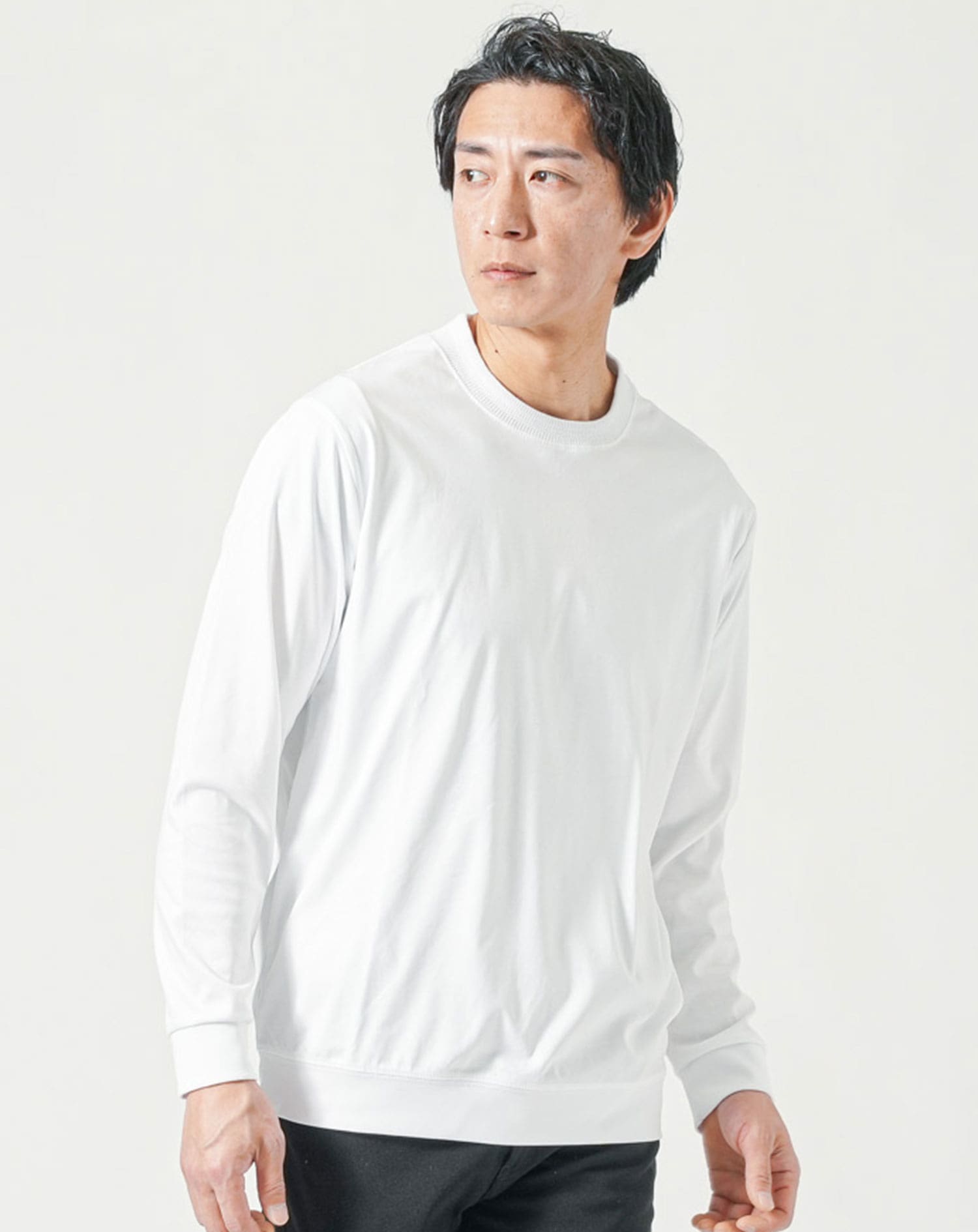 ジャケt ジャケット用tシャツ メンズ 白 襟高 すけない白 ロンt