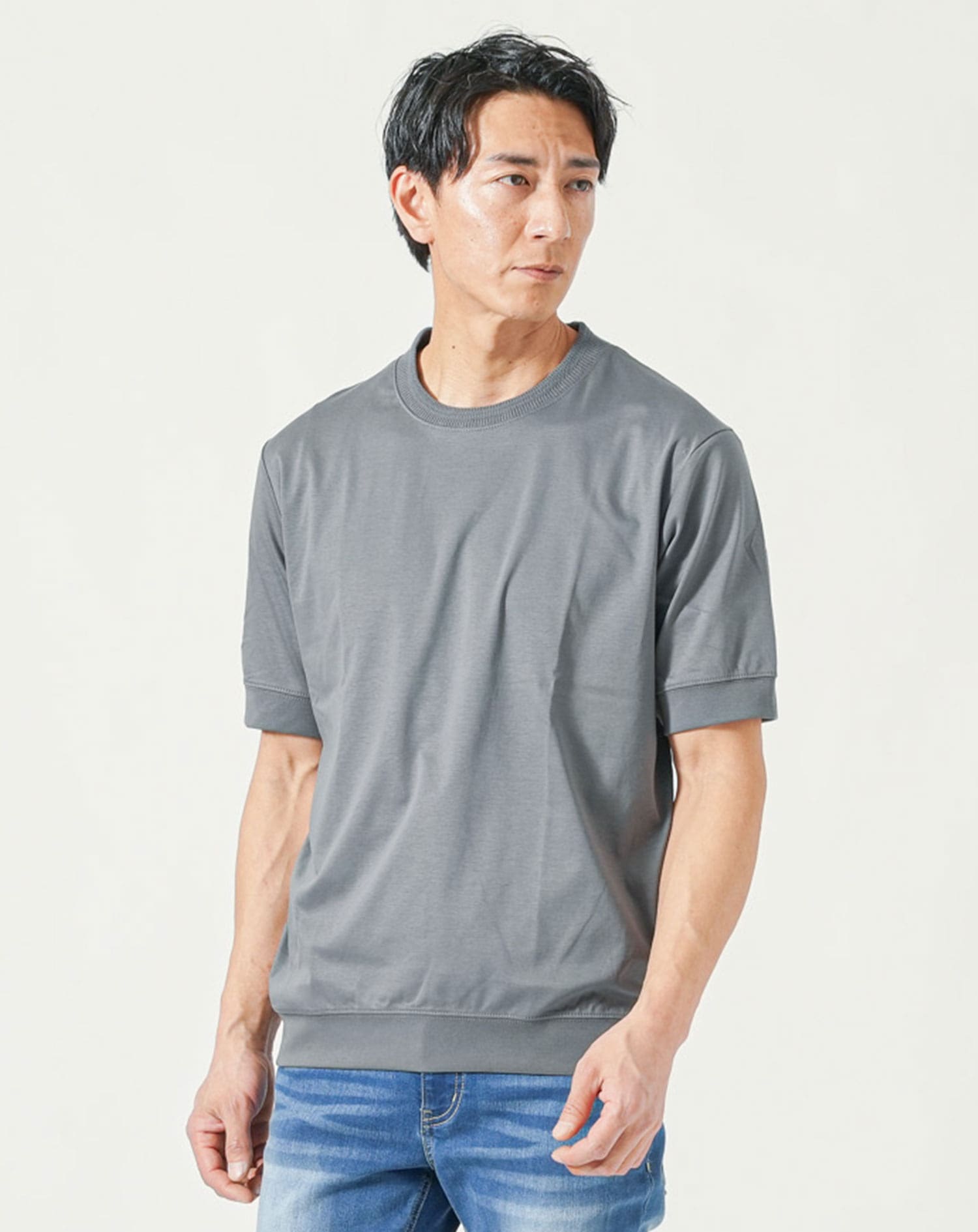 ジャケット用tシャツ メンズ 襟高 カットソー ジャケット専用