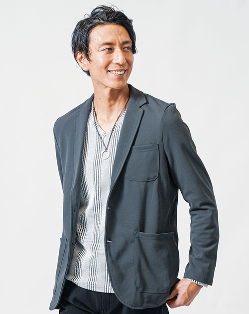 ジャケット メンズ 夏 50代 テーラードジャケット ブレザー ストレッチ ビジカジ スリム ビジネスカジュアル 男性 夏コーデ イケオジ 40代 ちょいワル｜menz-style｜03