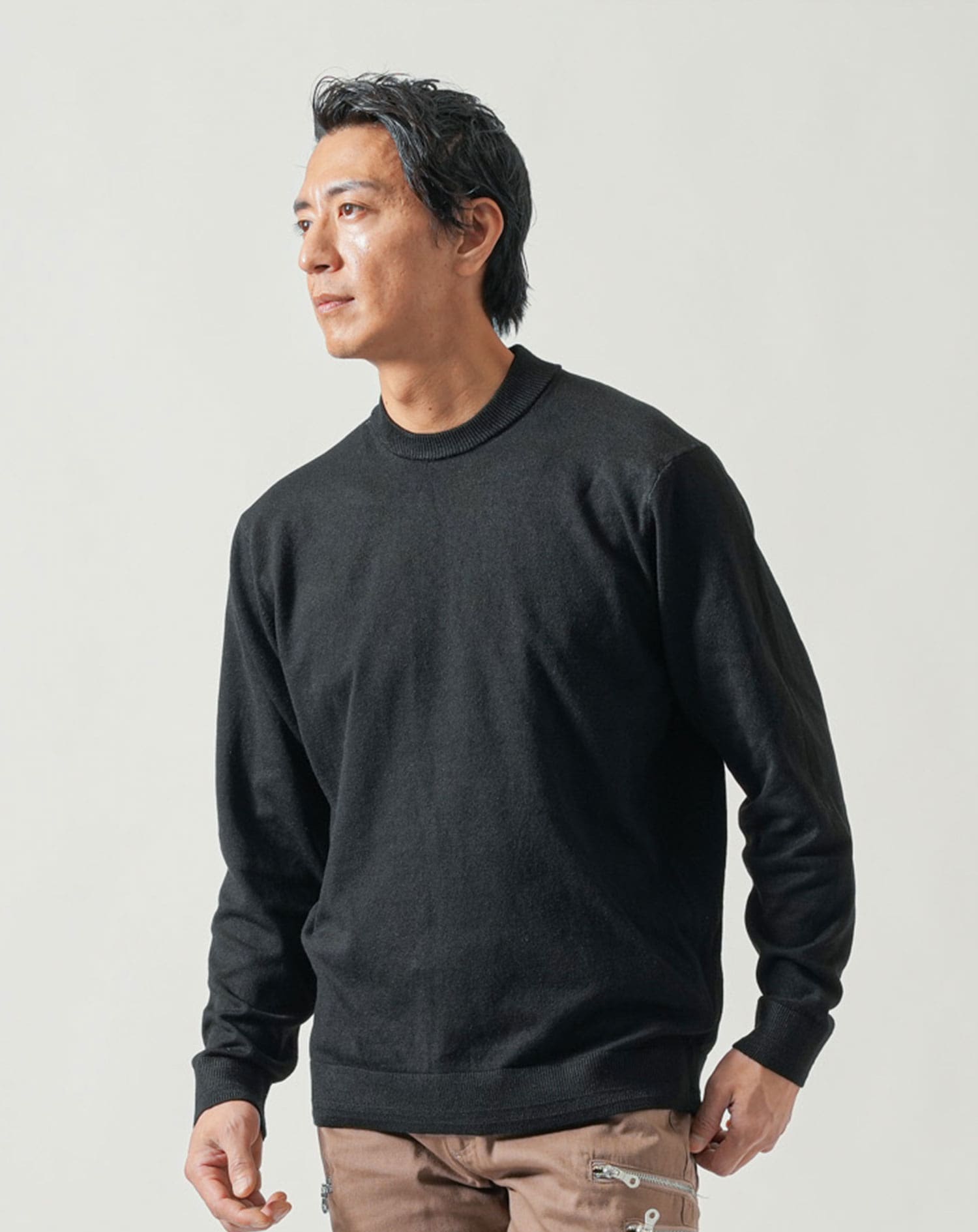 ジャケt ジャケット用tシャツ ニット メンズ 襟高 高襟 衿高