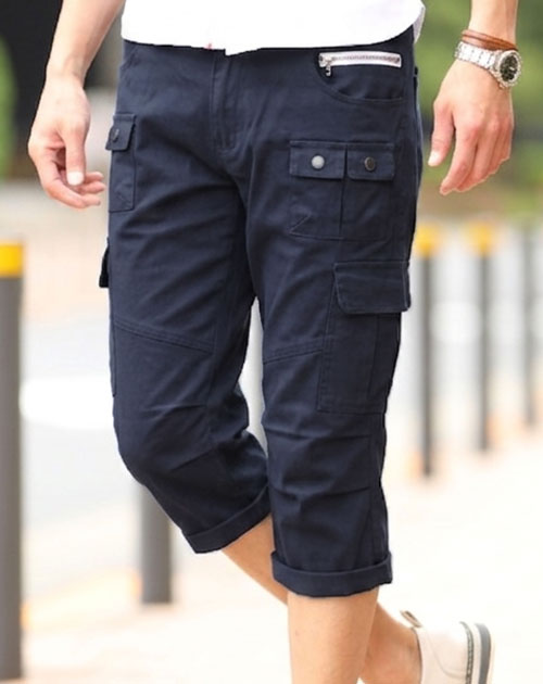 七分丈パンツ メンズ クロップドパンツ メンズ7分丈パンツ ハーフ
