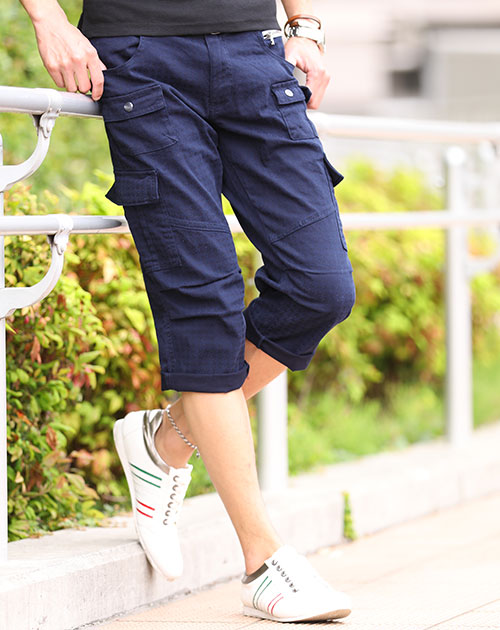 七分丈パンツ メンズ クロップドパンツ メンズ7分丈パンツ ハーフ