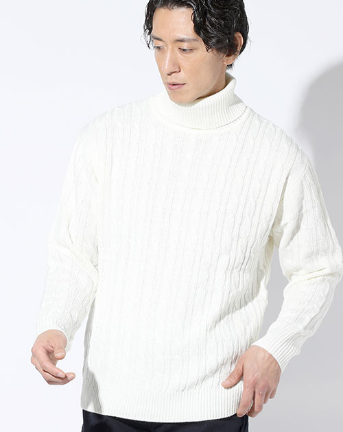 秋冬　アルチビオ　タートルネックプルオーバー　白／黒　４０ 秋冬アルチビオタートルネックプルオーバー白／黒40