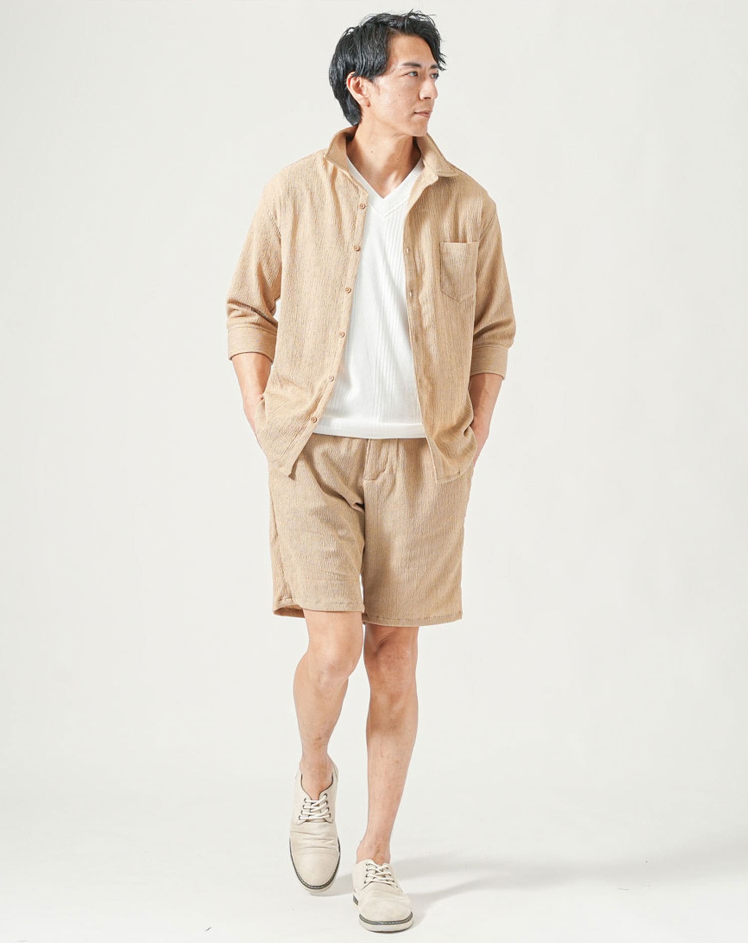 MOONSHOT Mesh Short Pants tops セットアップLM ちょいワルセットアップ メンズ 上下 セットアップ 夏 涼しい シャツ 7
