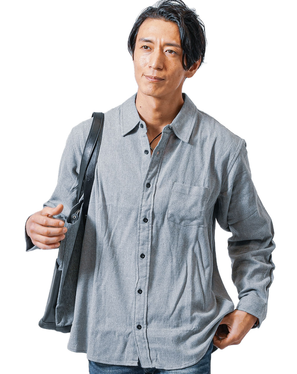 フランネルシャツ メンズ ネルシャツ 長袖 カジュアル 無地 シャツ