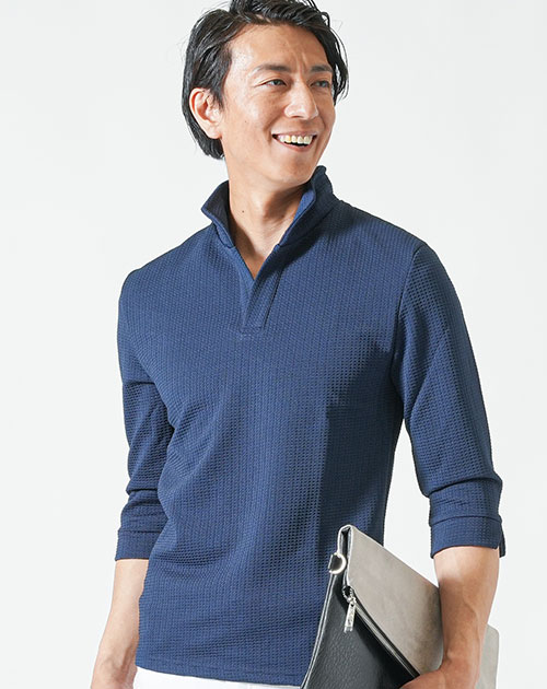 七分袖 ポロシャツ メンズ ちょいワル かっこいいポロシャツ 7分袖