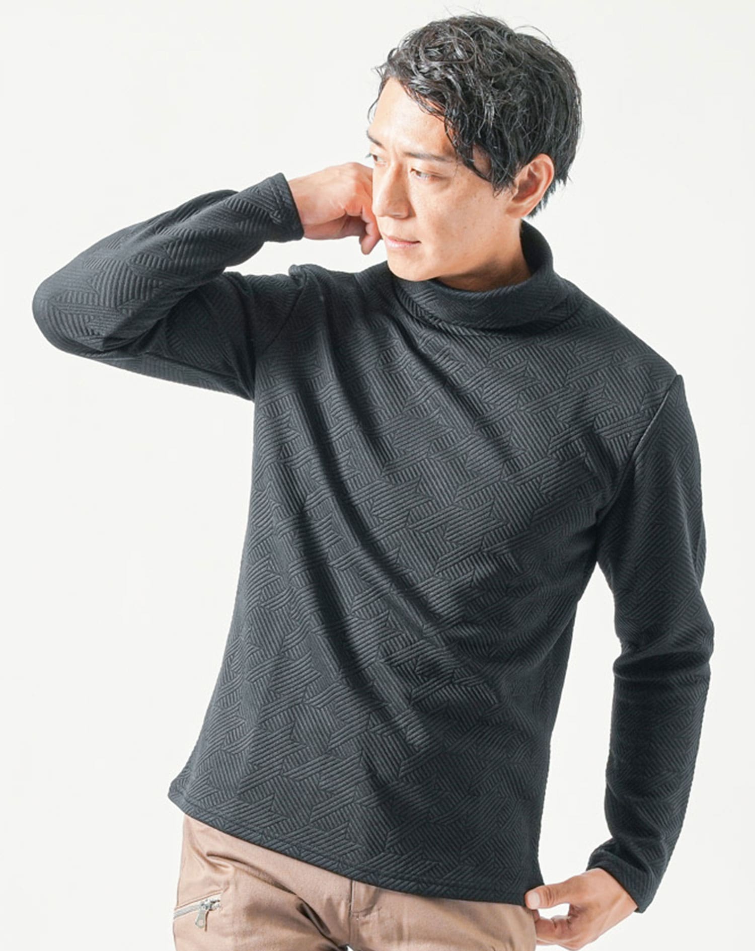 ハイネック tシャツ メンズ タートルネック カットソー ティー