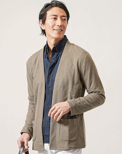 カーディガン メンズ 春ボタンレス メンズ春物アウター 長袖 アウター