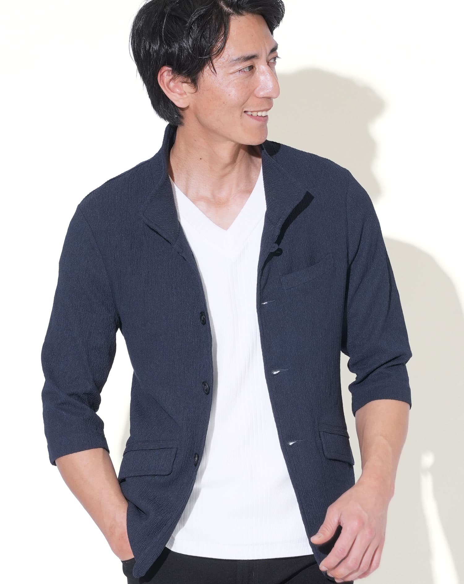 立ち襟 ジャケット メンズ 夏 50代 サマージャケット イタリアンカラー