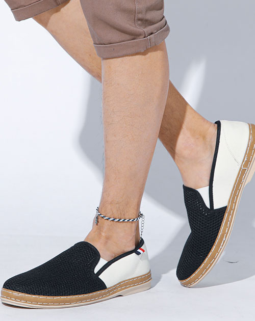 サマーシューズ メンズ スリッポン 夏靴 デッキシューズ メッシュ