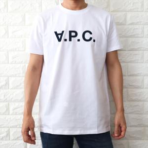 アーペーセー A.P.C. APC Tシャツ メンズ ホワイト ネイビー VPC ロゴ T-SHIR...