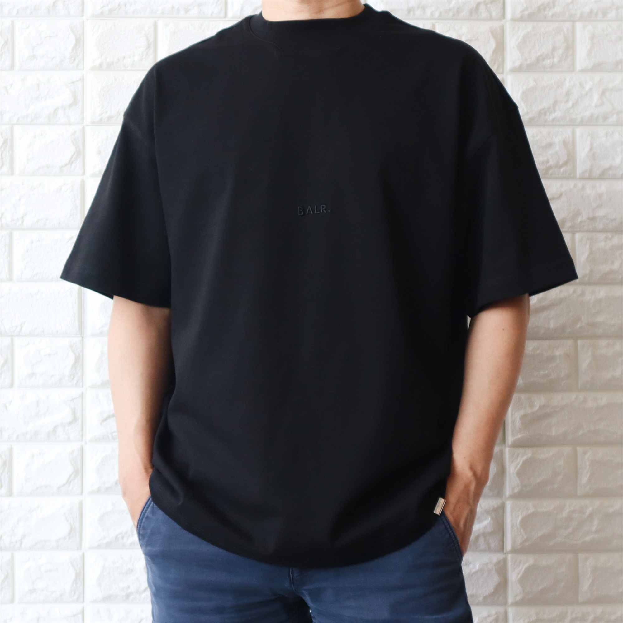 BALR ボーラー オーバーサイズ Tシャツ B1112.1279 ミニロゴ BALR. Tシャツ メンズ ボーラー オーバーサイズ ブラック