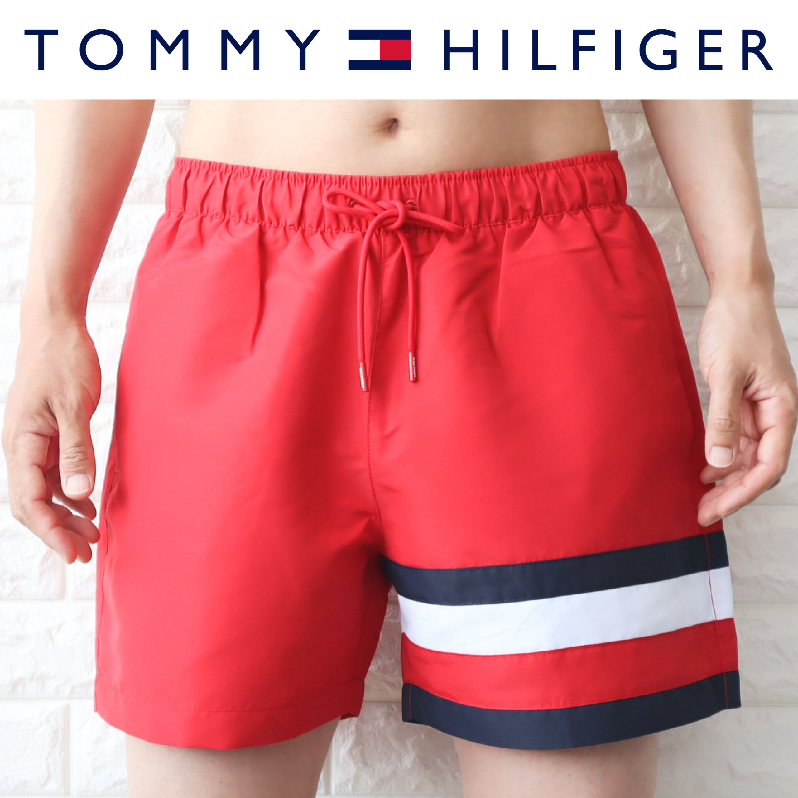 水着 メンズ サーフパンツ スイムショーツ ビーチショーツ 海パントミーヒルフィガー ハーフパンツ 水陸両用 TOMMYHILFIGER  UM0UM02934