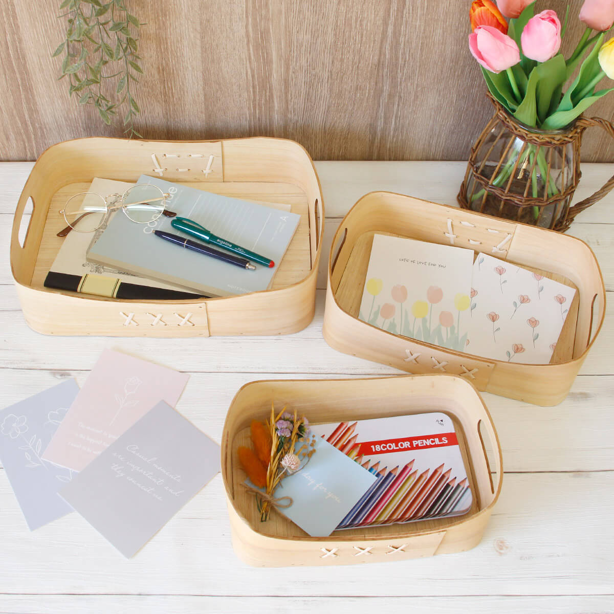 天然木 シェーカートレイ スクエア LMS/ 韓国インテリア おしゃれ