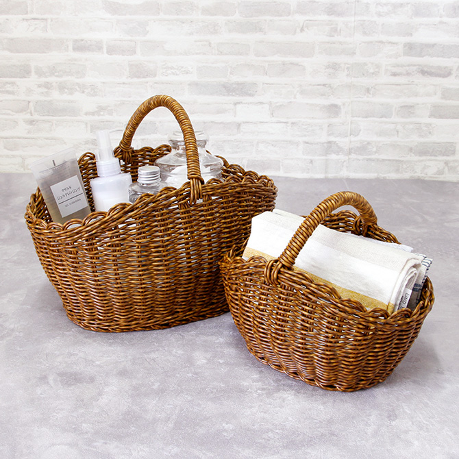 ユティル オーバル ワンハンドルバスケット S / かご バスケット