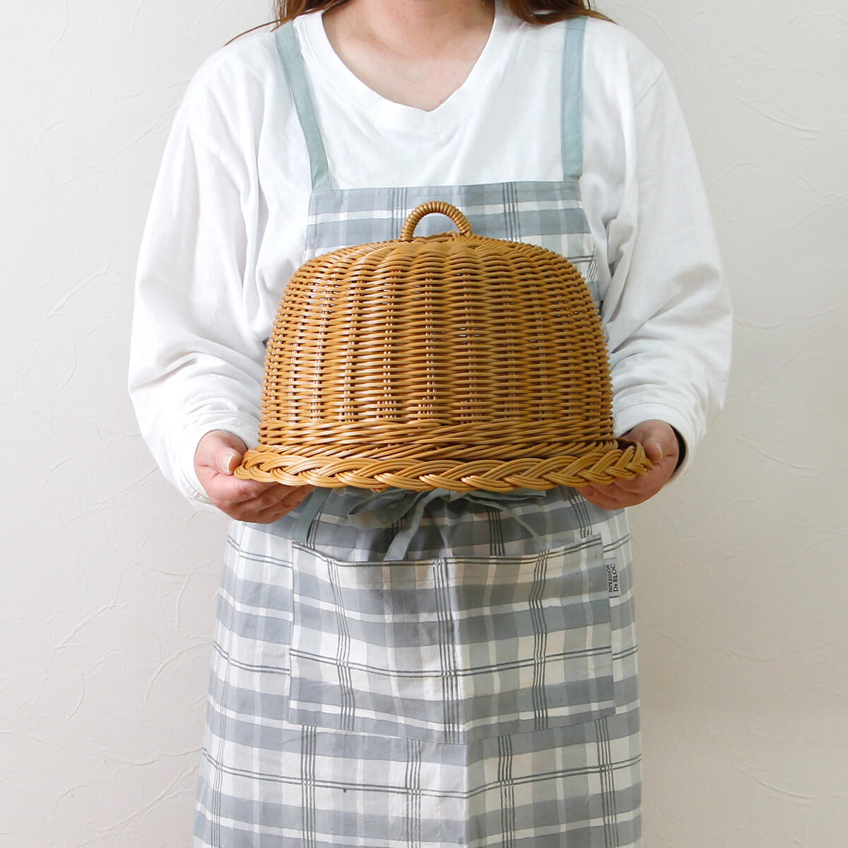 PP ラタン風 フードカバー＆トレイ/おしゃれ かわいい かご 収納